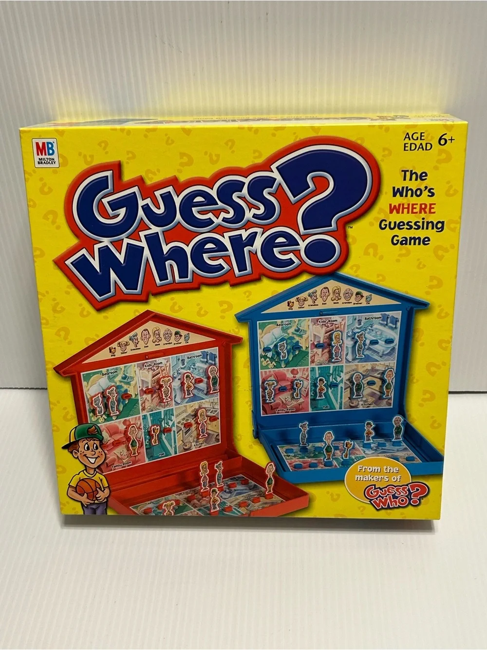 Guess Where? Board Game Fold-up Houses 6+ Milton Bradley (complete w/ flaws) USA